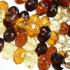 6x9mm Czech Firepolish Rondelles - Topaz Mix - Pack of 10