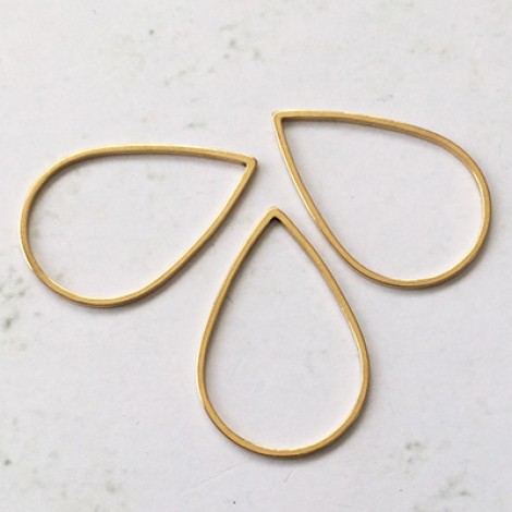 26x18mm Gold Tone Stainless Steel Teardrop Shape Connector Rings - Pack of 4 26x18mm Gold Tone Stainless Steel Teardrop Shape Connector Rings - Pack of 4