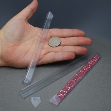 6 x 9/16" (15x1.4cm) Triangle Plastic Tube w/Flat Cap - Pk of 10
