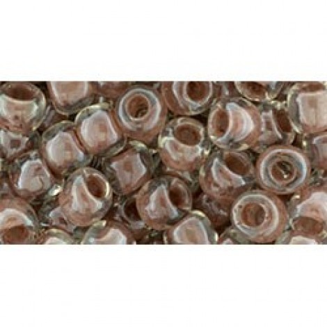 3/0 Toho Seed Beads - Crystal-Antique Plum Lined