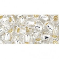 3/0 Toho Seed Beads - Silver-Lined Crystal