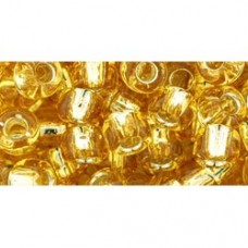 3/0 Toho Seed Beads - Silver-Lined Light Topaz - 10-12gm