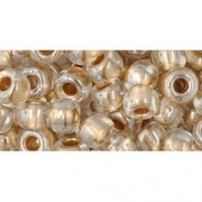 3/0 Toho Seed Beads - Gold-Lined Crystal