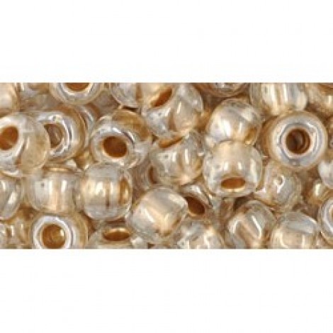 3/0 Toho Seed Beads - Gold-Lined Crystal