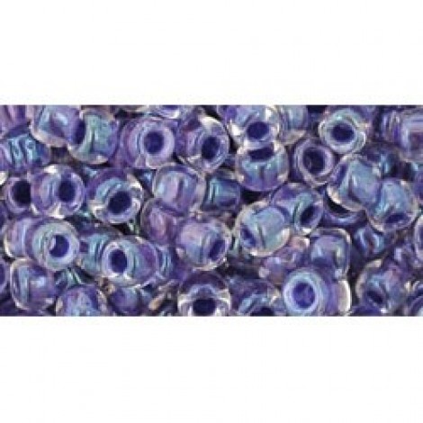 6/0 Toho Seed Beads - Rainbow Crystal/Tanzanite Lined - 18-19gm
