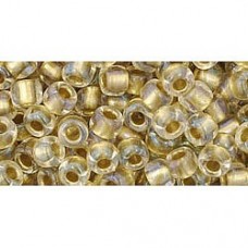 6/0 Toho Seed Beads - Crystal Gold Lined 