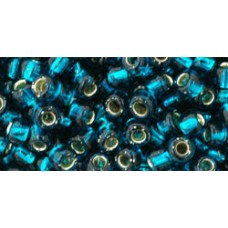 6/0 Toho Seed Beads - Silver Lined Teal - 18-19gm