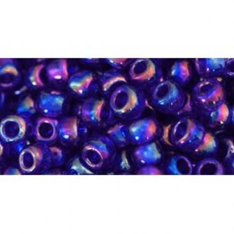 6/0 Toho Japanese Seed Beads - Transp Rainbow Cobalt