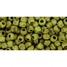 6/0 Toho Seed Beads - Hybrid Frosted Sour Apple Picasso