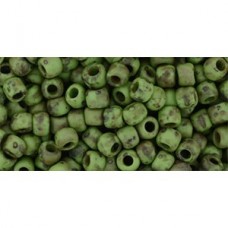 6/0 Toho Beads - Hybrid Frosted Op Mint Green Picasso