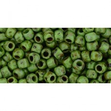 6/0 Toho Seed Beads - Hybrid Op Mint Green Picasso