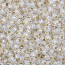 8/0 Toho Japanese Seed Beads - Silver-Lined Milky White - 18gm
