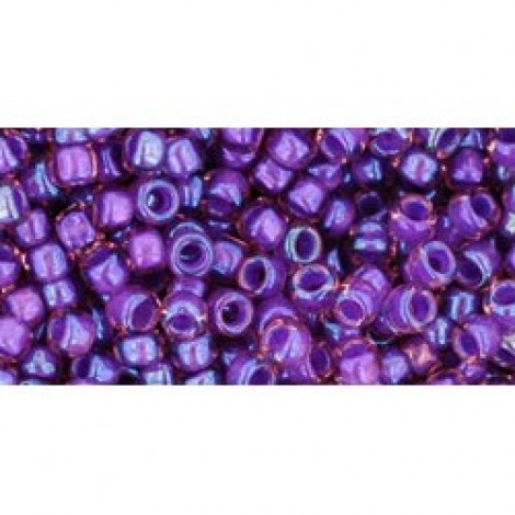 8/0 Toho Japanese Seed Beads - Rainbow Rosaline-Opaque Purple - 18gm