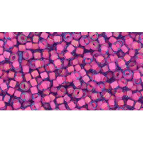 8/0 Toho Japanese Permafinish Seed Beads - Luminous Lt Sapphire/Neon Pink Lined - 8-9gm 8/0 Toho Japanese Permafinish Seed Beads - Luminous Lt Sapphire/Neon Pink Lined - 8-9gm