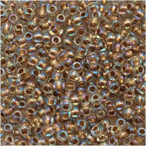 8/0 Toho Japanese Seed Beads - Gold Lined Rainbow Crystal - 8-9gm