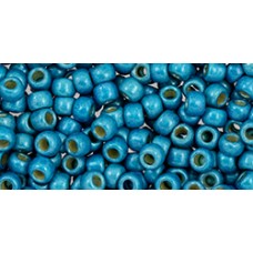 8/0 Toho Japanese Permafinish Seed Beads - Matte Galvanized Aqua Sky
