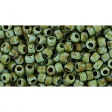 8/0 Toho Seed Beads - Hybrid Frosted Turquoise Picasso