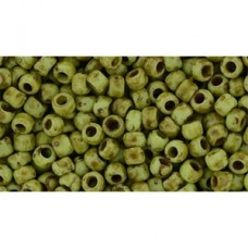 8/0 Toho Seed Beads - Hybrid Frosted Sour Apple Picasso - 12.5gm