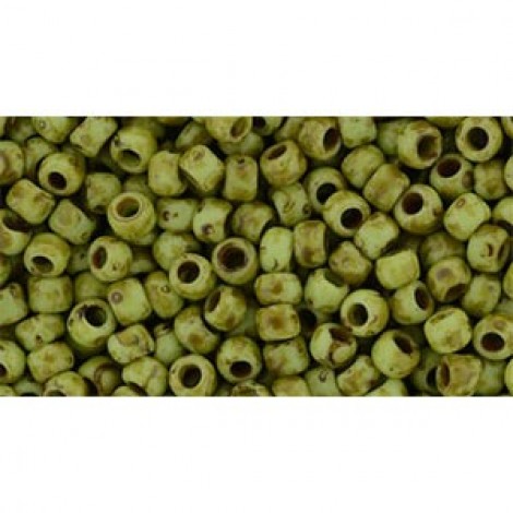8/0 Toho Seed Beads - Hybrid Frosted Sour Apple Picasso - 12.5gm
