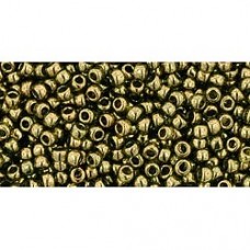 11/0 Toho Seed Beads - Gold Luster Prairie Green