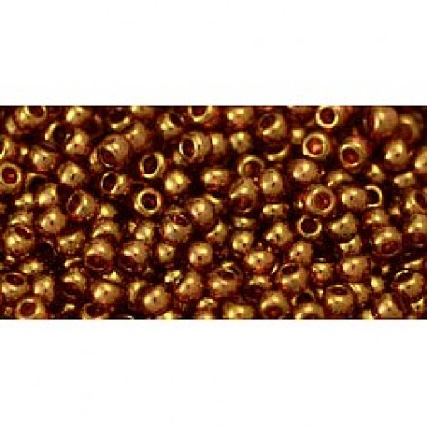 11/0 Toho Seed Beads - Gold Lustered Transparent Pink - 12.5gm