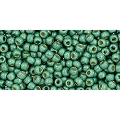 11/0 Toho Beads - Permafinish Matte Galvanized Jade Green - 8-9gm