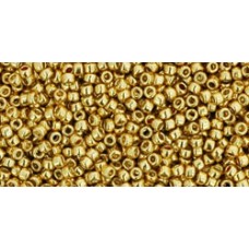 15/0 Toho Japanese Permafinish Seed Beads - Galvanized Starlight Gold - 8-9gm