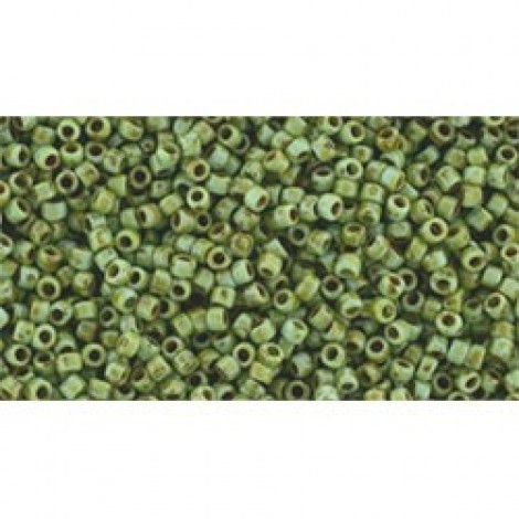15/0 Toho Japanese Seed Beads - Turquoise Picasso - 12.5gm 15/0 Toho Japanese Seed Beads - Turquoise Picasso - 12.5gm