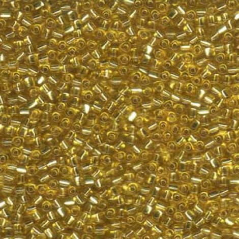 10/0 Miyuki Triangle Seed Beads - Silver Lined Amber