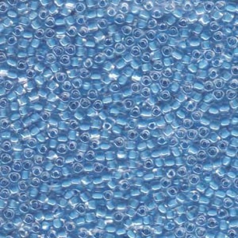10/0 Miyuki Triangle Seed Beads - Colour Lined Sky Blue