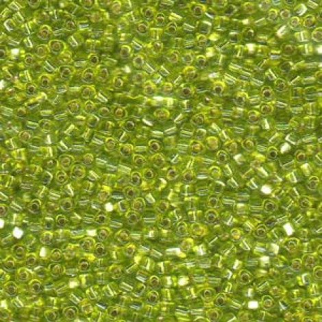 10/0 Miyuki Triangle Seed Beads - Silverlined Lime