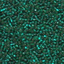 10/0 Miyuki Triangle Seed Beads - Silverlined Green