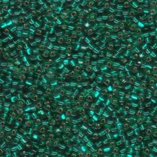 10/0 Miyuki Triangle Seed Beads - Silverlined Green - 12.5gm