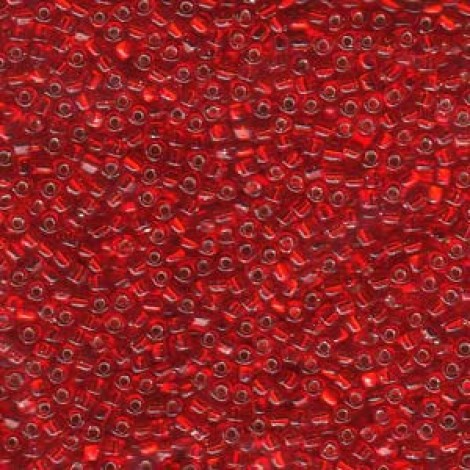 10/0 Miyuki Triangle Seed Beads - Silverlined Red