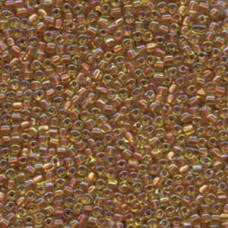 10/0 Miyuki Triangle Seed Beads - Colour Lined Lime & Copper - 12.5gm