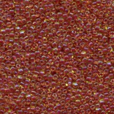 10/0 Miyuki Triangle Seed Beads - Colour Lined Lime/Fuchsia - 12.5gm