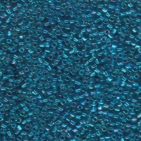10/0 Miyuki Triangle Seed Beads - Colour Lined Lt Blue & Aqua
