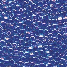 10/0 Miyuki Triangle Seed Beads - Colour Lined Lt Blue & Purple - 12.5gm