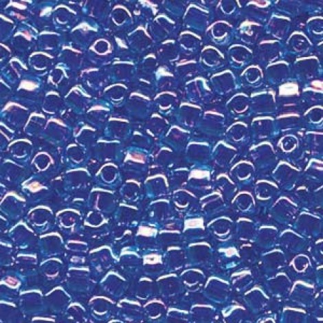 10/0 Miyuki Triangle Seed Beads - Colour Lined Lt Blue & Purple - 12.5gm 10/0 Miyuki Triangle Seed Beads - Colour Lined Lt Blue & Purple - 12.5gm