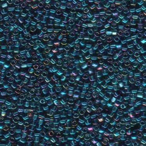 10/0 Miyuki Triangle Seed Beads - Color-lined Amber & Blue