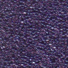 10/0 Miyuki Triangle Seed Beads - Colour Lined Amber & Purple