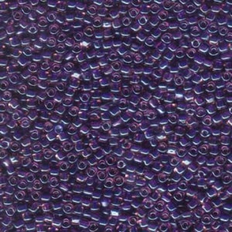 10/0 Miyuki Triangle Seed Beads - Colour Lined Amber & Purple