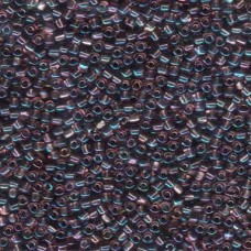 10/0 Miyuki Triangle Seed Beads - Colour Lined Lilac & Grey - 12.5gm
