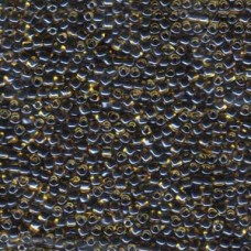 10/0 Miyuki Triangle Seed Beads - Colour Lined Amber & Brown - 12.5gm
