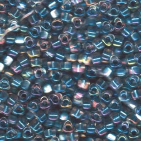 Miyuki 5/0 Triangles - Colour Lined Sea Blue - 12.5gm