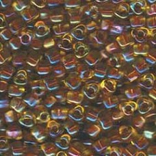 5/0 Miyuki Triangles - Cranberry Lined Topaz Luster - 12.5gm