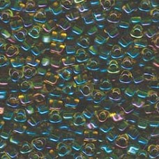 5/0 Miyuki Triangles - Colour Lined Green/Yellow - 12.5gm
