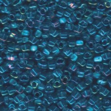 Miyuki 5/0 Triangles - Colour Lined Blue w/Aqua - 12.5gm