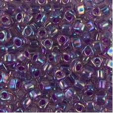 5/0 Miyuki Triangles - Magenta Lined Amethyst AB - 12.5gm