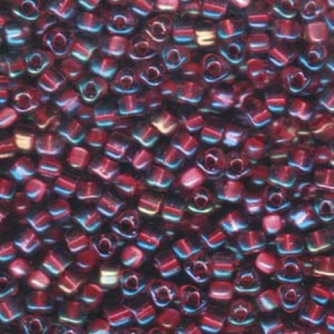 Miyuki 5/0 Triangles - Colour Lined Amethyst/Rose - 12.5gm